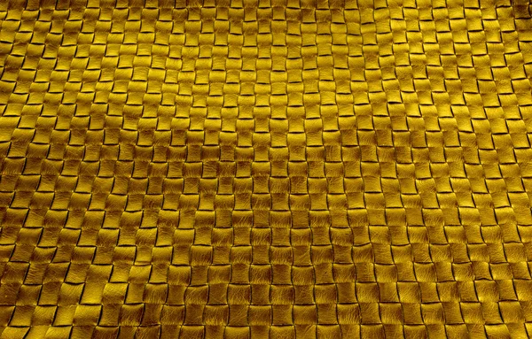 Gold Bronze geflochtenes Leder Diamant Textur — Stockfoto