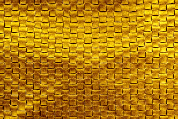 Gold Bronze geflochtenes Leder Diamant Textur — Stockfoto