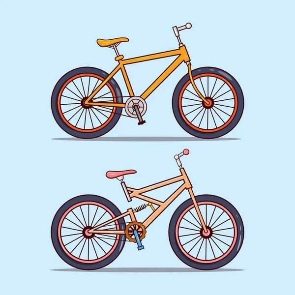 Ensemble Deux Vélos Illustration — Image vectorielle