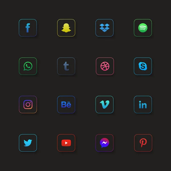 Coleção Logotipo Mídia Social — Vetor de Stock