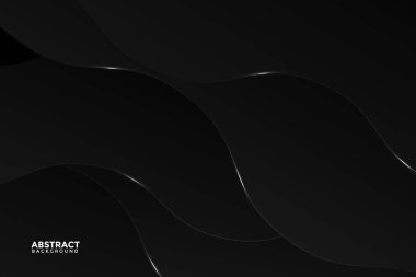 Kağıt kesim tarzında soyut koyu dalgalı arkaplan