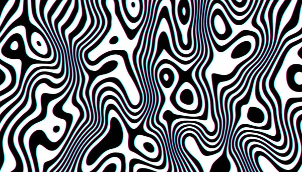 变形的黑墨水条纹光学幻影背景 — 图库矢量图片