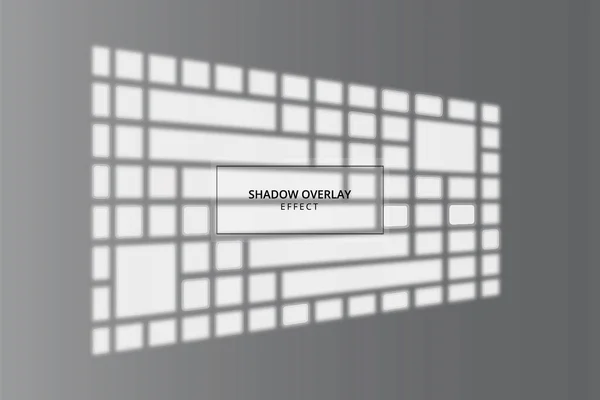 Window Shadow Overlay Effect Gray Background — 스톡 벡터