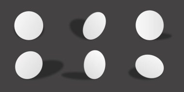 Farklı görüş ve açılara sahip boş beyaz yuvarlak kart modelleme koleksiyonu