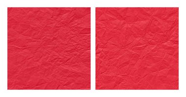 Gerçekçi buruşmuş kırmızı kağıt desen arka plan seti