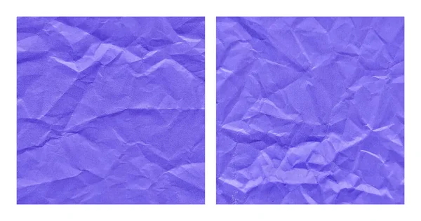 Realistisch Verfrommeld Blauw Papier Textuur Achtergrond Set — Stockvector