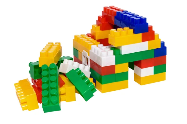 House from multi-colored constructor. child's play — Stock Photo, Image