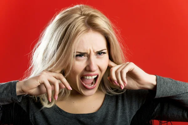 A woman in rage — Stock Photo, Image