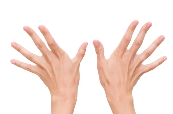 Две руки с раздвинутыми пальцами — стоковое фото