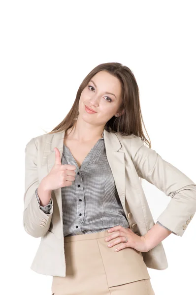 Young business woman has succeeded — Stock Photo, Image