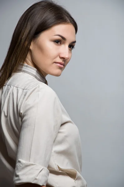 Mooie jonge succesvolle vrouw. — Stockfoto