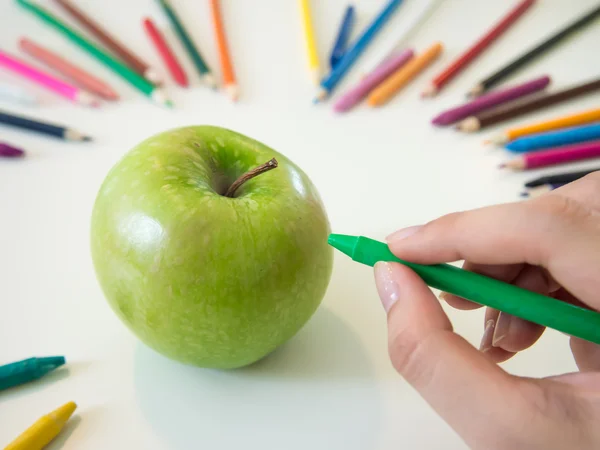 Drawing Apple — Stock Photo, Image