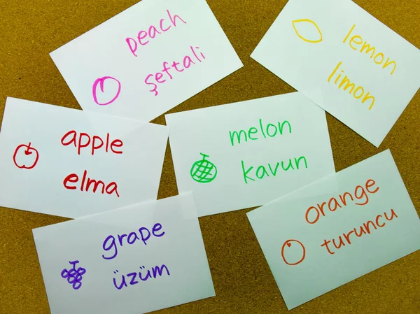 Lingua Flash Cards Turco — Foto Stock