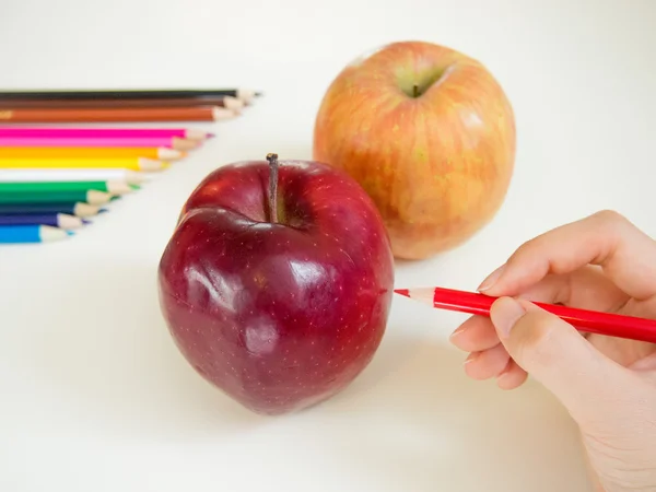 Maçã de desenho — Fotografia de Stock