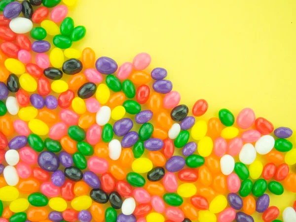 Jelly Beans Cadre et fond (fond jaune  ) — Photo