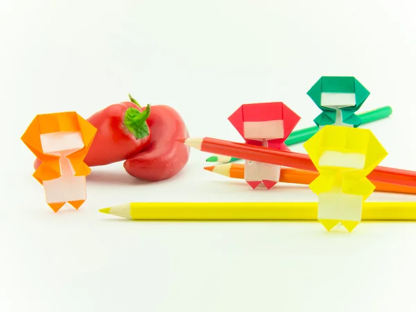 Origami Ninja with Paprika — Stock Photo, Image