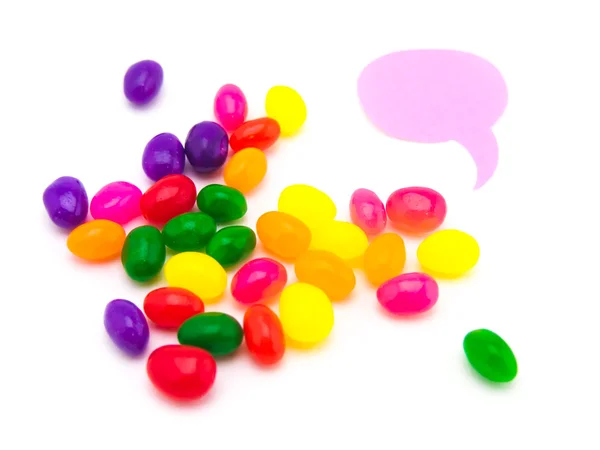 Colorful Balloons and Jelly Beans (White Background) — Stock Photo, Image