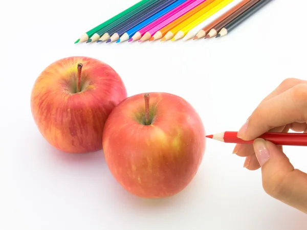 Rysunek jabłko — Zdjęcie stockowe