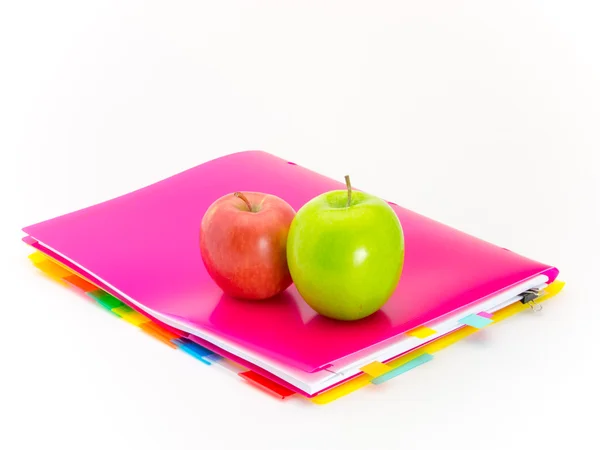 Office Documents and Apples — Stock Photo, Image