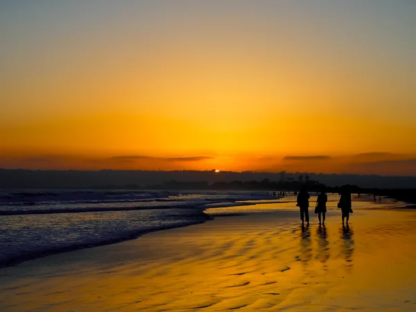 The Sun Set And Silhouette at the Coronado Beach in San Diego  i — Stock Photo, Image