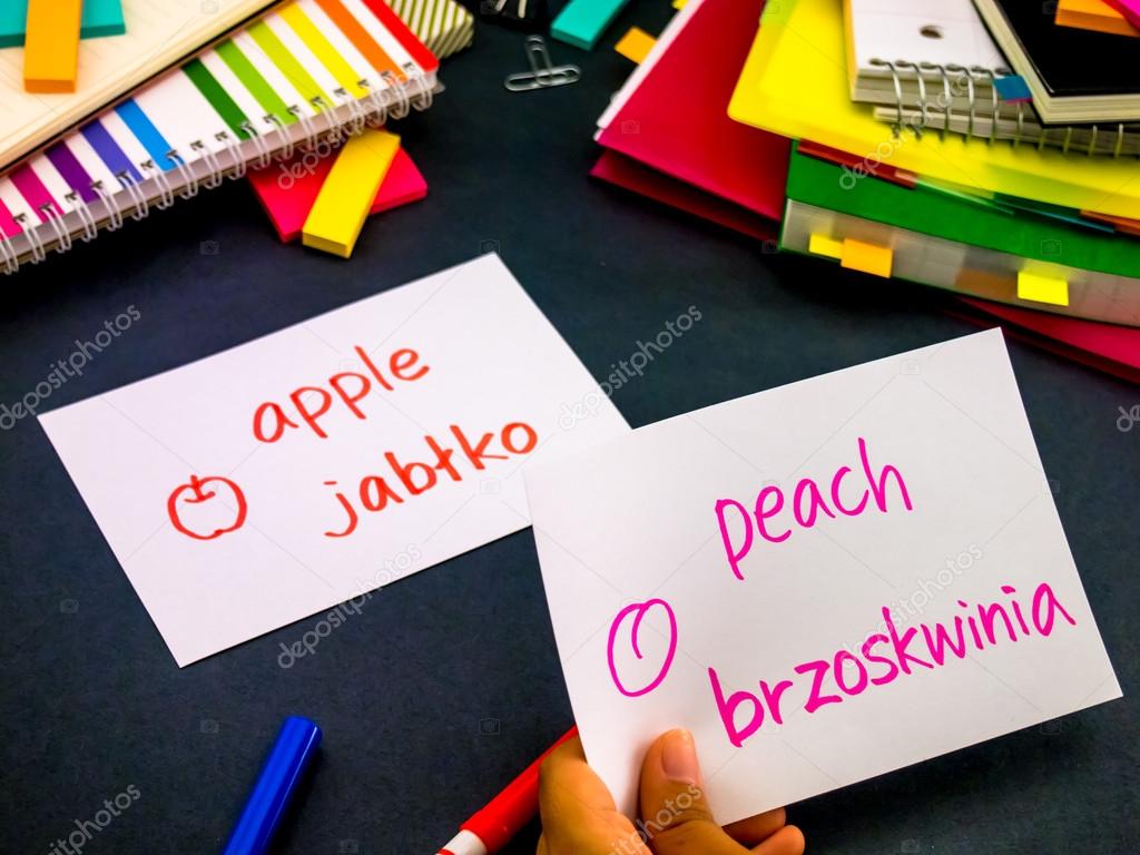 Learning New Language Making Original Flash Cards; Polish