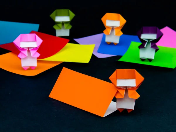 Japansk Origami leksaker fällbara instruktioner; Hur man spelar — Stockfoto