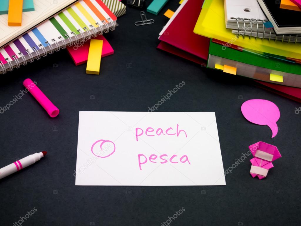 Learning New Language Making Original Flash Cards; Italian