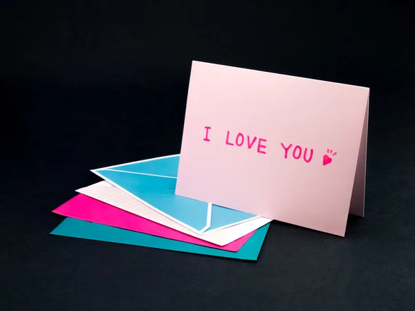 Messaggio Card per la tua famiglia e i tuoi amici; Ti amo — Foto Stock