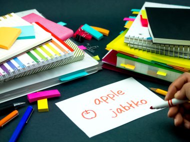 Yeni dil orijinal Flash kartları yapmak öğrenme; Lehçe