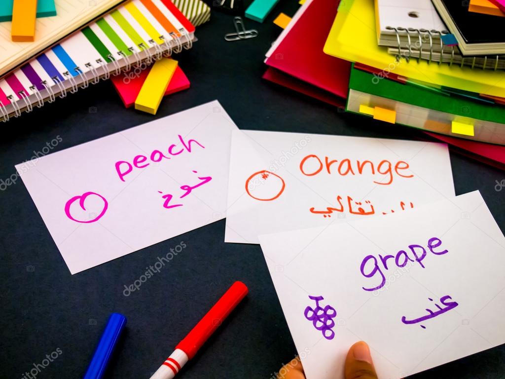 Learning New Language Making Original Flash Cards; Arabic