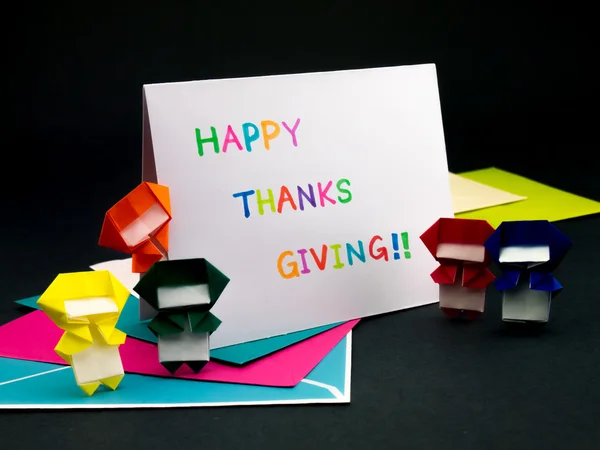 Μήνυμα κάρτα για την οικογένεια και τους φίλους? Ευχές για τη γιορτή των Ευχαριστιών — Φωτογραφία Αρχείου