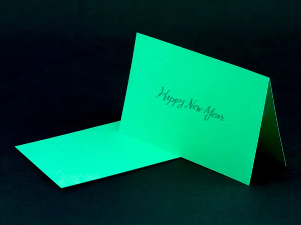 あなたの家族や友人のためのメッセージ カード幸せな 1 年を切り出す — ストック写真