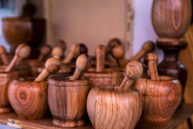 El yapımı zeytin ahşap mutfak aksesuarları