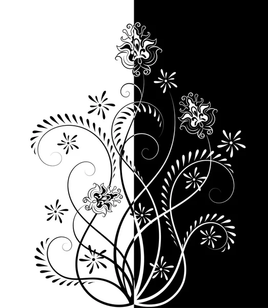 Contour motif floral — Image vectorielle