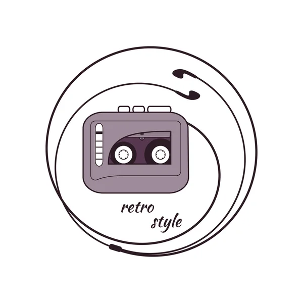 Jugador de cassette. Vector — Archivo Imágenes Vectoriales