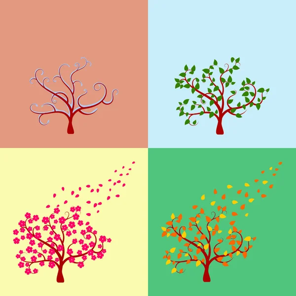 Mevsimlik ağaç — Stok Vektör