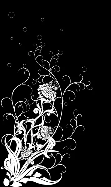 Flor abstracta sobre fondo negro — Vector de stock