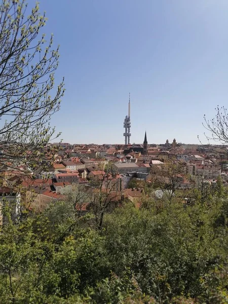 Widok Panoramiczny Wieżę Zizkov Zdjęcie Stockowe