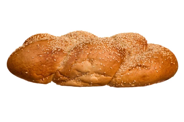 白地にゴマの入った焼きパンのピグテール サイドビュー — ストック写真