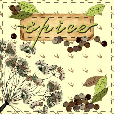 Karabiberli Dill. Organik ve ekolojik ürünlerin dizaynı. 