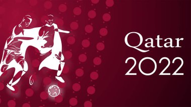 Katar 2022 'de dünya şampiyonası teması üzerine pankart. 