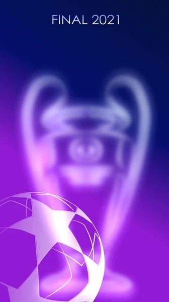 Champions League 2021 Blue Gradient Background Illustration Theme Football Championship — Stock Photo, Image