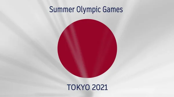 Olimpiai Játékok Tokyo 2021 Nyári Olimpia Olimpia Japán Zászló Sport — Stock Fotó