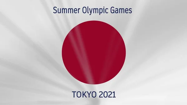 Tokion Olympialaiset 2021 Kesäolympialaiset Olympialaiset Japanin Lippu Urheilutausta Moderneilla Perinteisillä — kuvapankkivalokuva