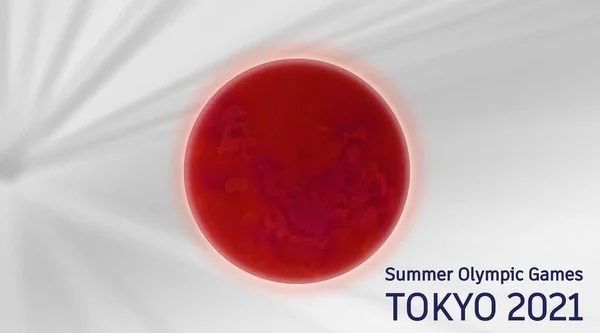 Олимпийские Игры Токио 2021 Летние Олимпийские Игры Олимпийские Игры Флаг — стоковое фото