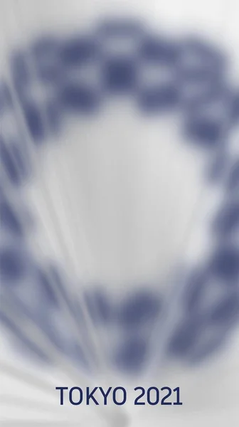 Олімпійські Ігри Токіо 2021 Banner Abstract Blue Spots Text Tokyo — стокове фото