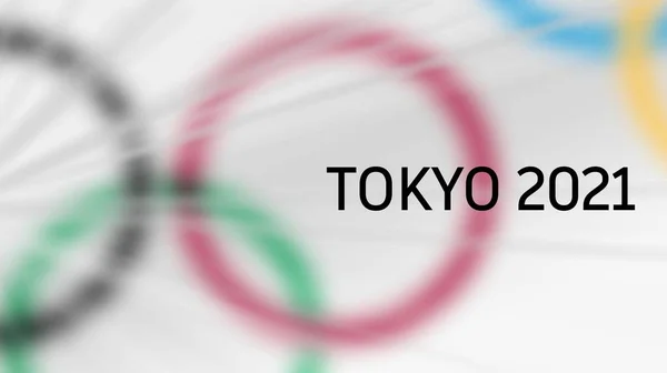 Olympiske Lege Tokyo 2021 Sommerolympiaden Olympiske Lege Banner Med Abstrakte - Stock-foto