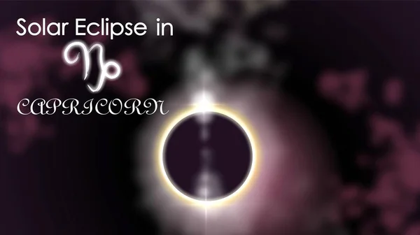 Eclipse Solar Capricornio Eclipse Del Sol Ilustraciones Sobre Tema Astrología —  Fotos de Stock