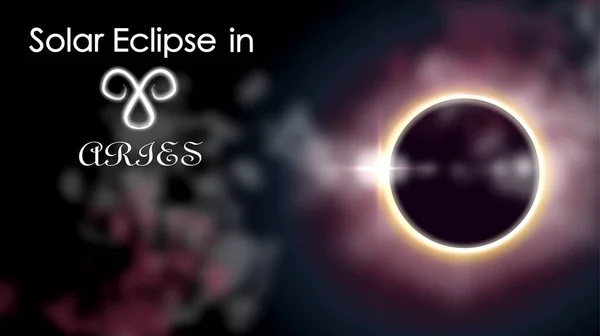 Eclipse Solar Aries Eclipse Del Sol Ilustraciones Sobre Tema Astrología —  Fotos de Stock