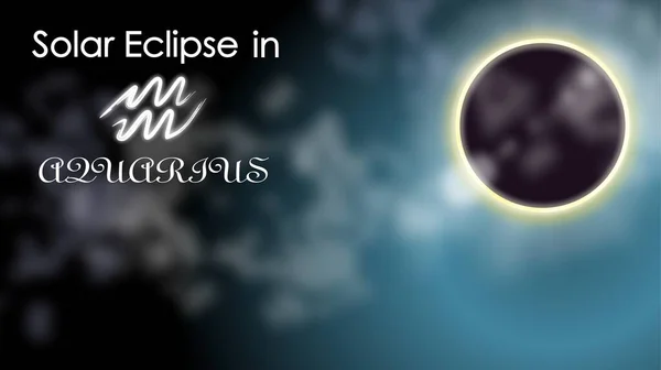 Eclipse Solar Acuario Eclipse Del Sol Ilustraciones Sobre Tema Astrología —  Fotos de Stock